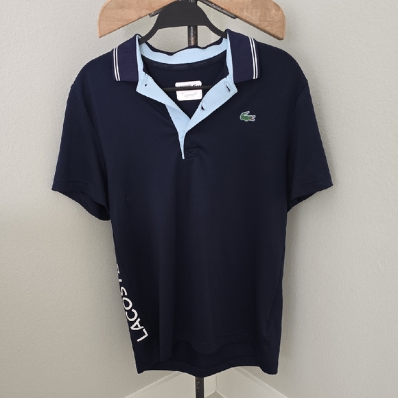 Lacoste Sport Men's Polo Shirt in Navy and Light Blue - Picture 1 of 12